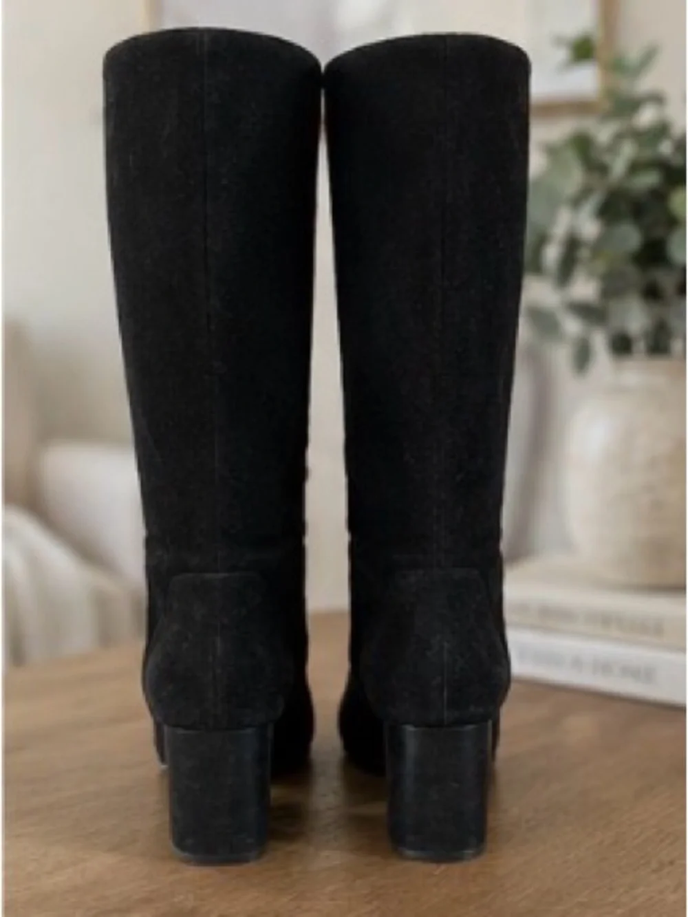 Michael Kors Black Suede Over-the-Knee Block Heel Boots